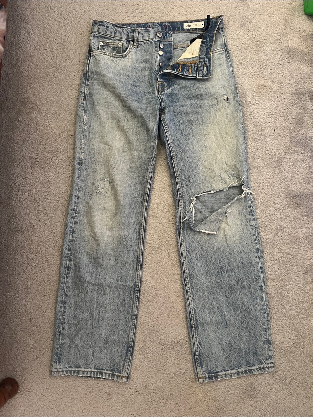 Zara Light Blue Distressed Jeans
